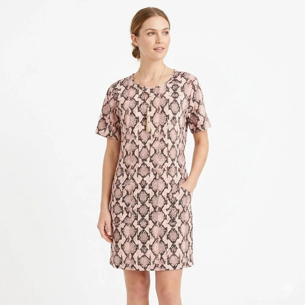 Michael Kors Snakeskin Print Dress Womens XL Short Sleeve - Picture 1 of 17